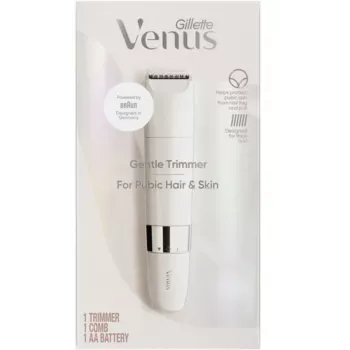 Intīmo zonu trimmeris BRAUN Gillette Venus Gentle Intimate Trimmer, balts — ar baterijām darbināms personīgais skuveklis jutīgām zonām