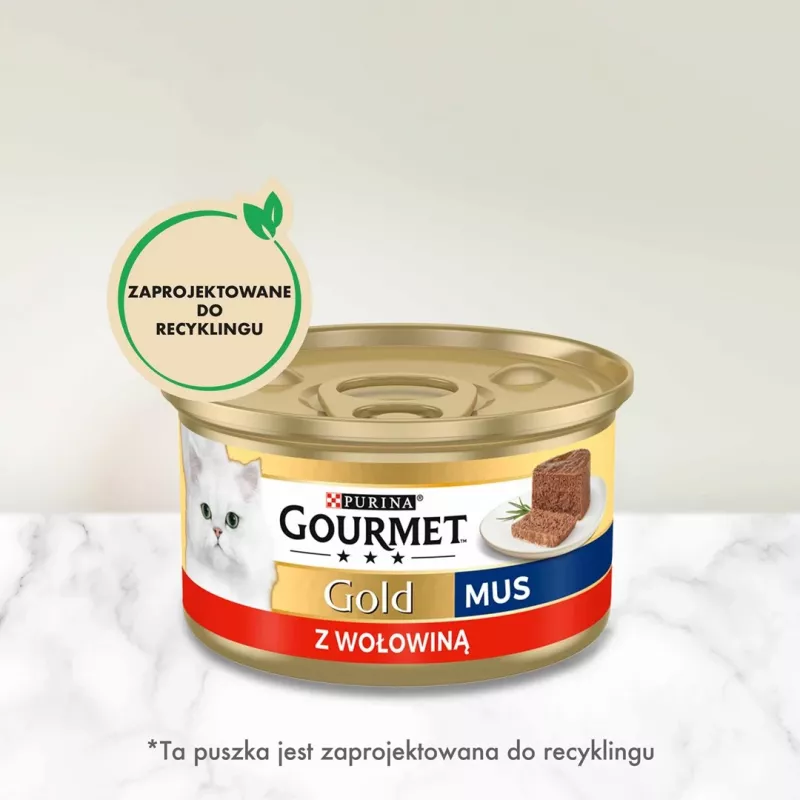 GOURMET Gold Liellopu gaļa - mitrā kaķu barība - 85g