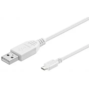 Microconnect USBABMICRO3W USB kabelis USB 2.0 3 m USB A Micro-USB B Balts