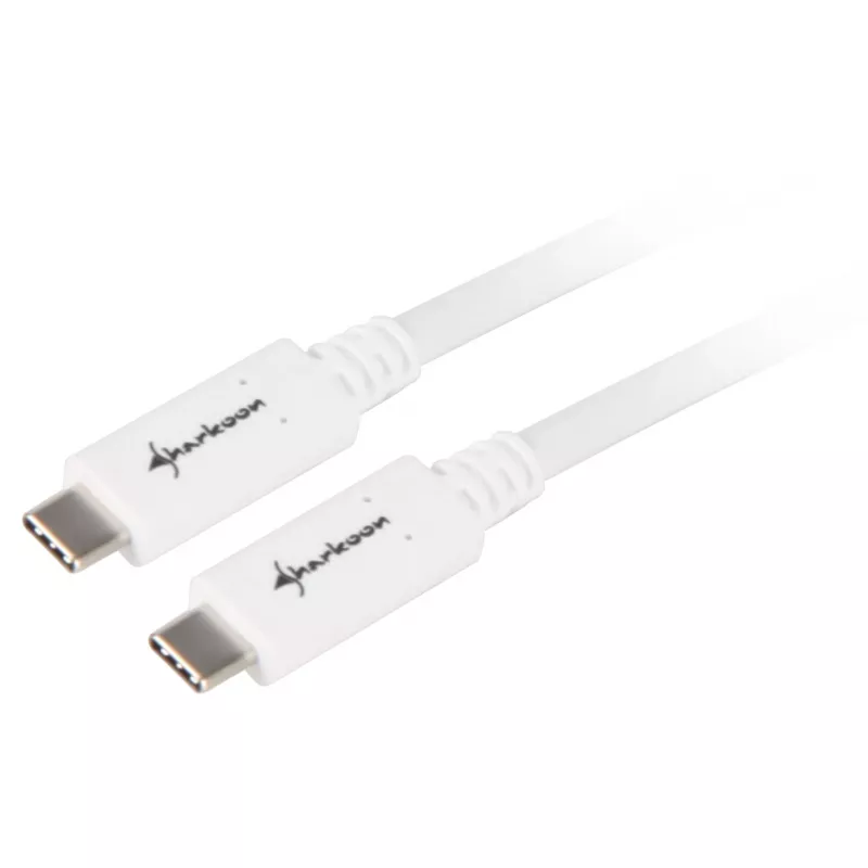 USB kabelis Sharkoon USB 3.2 Gen 1 0.5m Balts