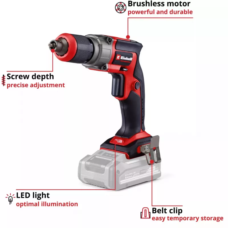 Drywall skrūvgriezis EINHELL TP-DY 18 Li BL Solo 18 V, bez suku, baterija nav iekļauta (modelis 4261010)