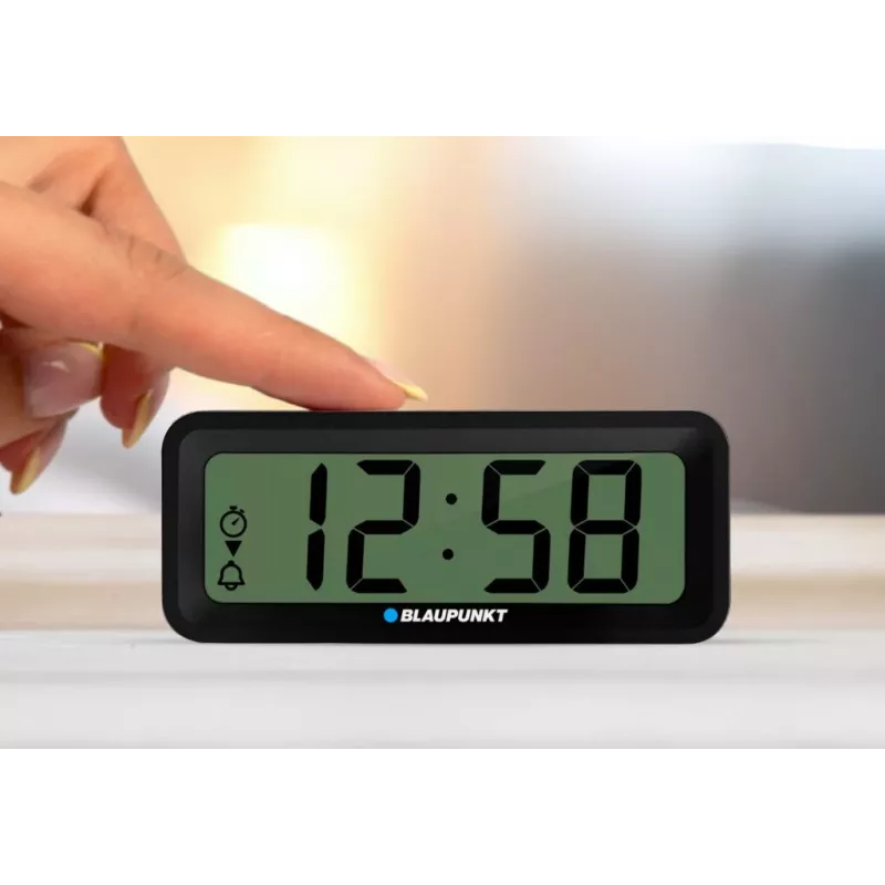 Modinātājpulkstenis BLAUPUNKT CL04WH daudzfunkciju pulkstenis, balts — termometrs, kalendārs, snaudas funkcija, 88×37×21 mm