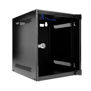 EXTRALINK LITE 6U 10 280X310 SIENAS STIPRINĀMA STATĪVU SKAPJA MELNS