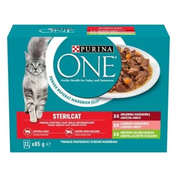 Mitrā kaķu barība Purina Nestlé Sterilcat Mix Flavours multipaka 12x85 g, pieaugušiem kaķiem, 78% mitruma, 13% olbaltumvielu