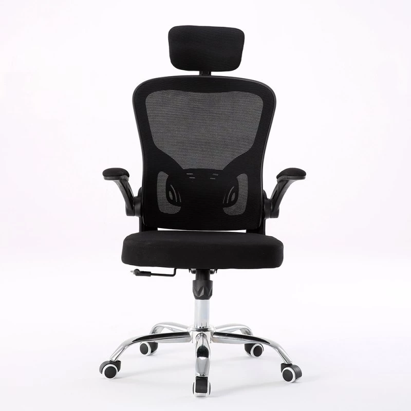 Top e shop DORY CZERŃ biroja krēsls — polsterēts sēdeklis, sieta atzveltne, 650×620 mm, augstums līdz 122 cm