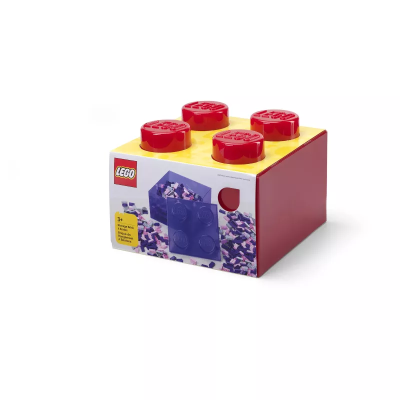 LEGO Ķieģelis 4 Caurspīdīgi Sarkans – 4x2 radzes caurspīdīgi sarkans būvķieģelis