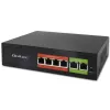 Ethernet PoE slēdzis QOLTEC 52289 — 4x RJ45 PoE porti, 2x RJ45 augšupsaites porti, 65W jaudas budžets