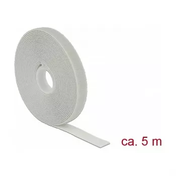 Āķa un cilpas stiprinājuma lente DELOCK 18276, pelēka, 13 mm x 5 m, 1 gab.