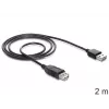 USB kabelis DeLOCK EASY-USB 2.0-A 2m melns
