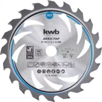 Apļveida zāģa asmens KWB 583354 15 cm skaidu plātnēm, cietkokam, plastmasai