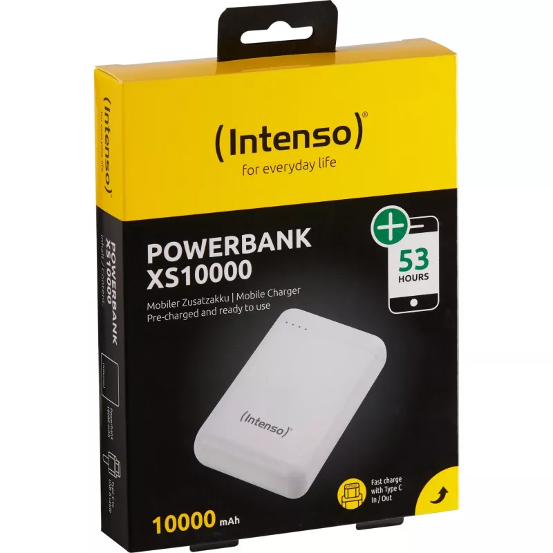 Ārējais akumulators USB 10000MAH/Balts XS10000 Intenso
