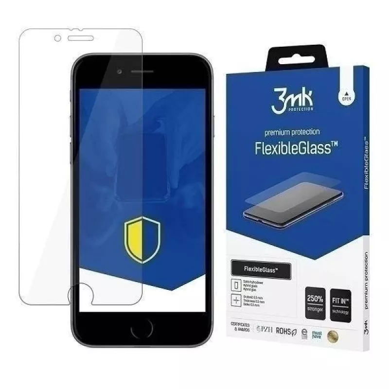 Aizsargstikla plēve 3MK Flexible Glass iPhone SE 2020, 0,3 mm, caurspīdīga