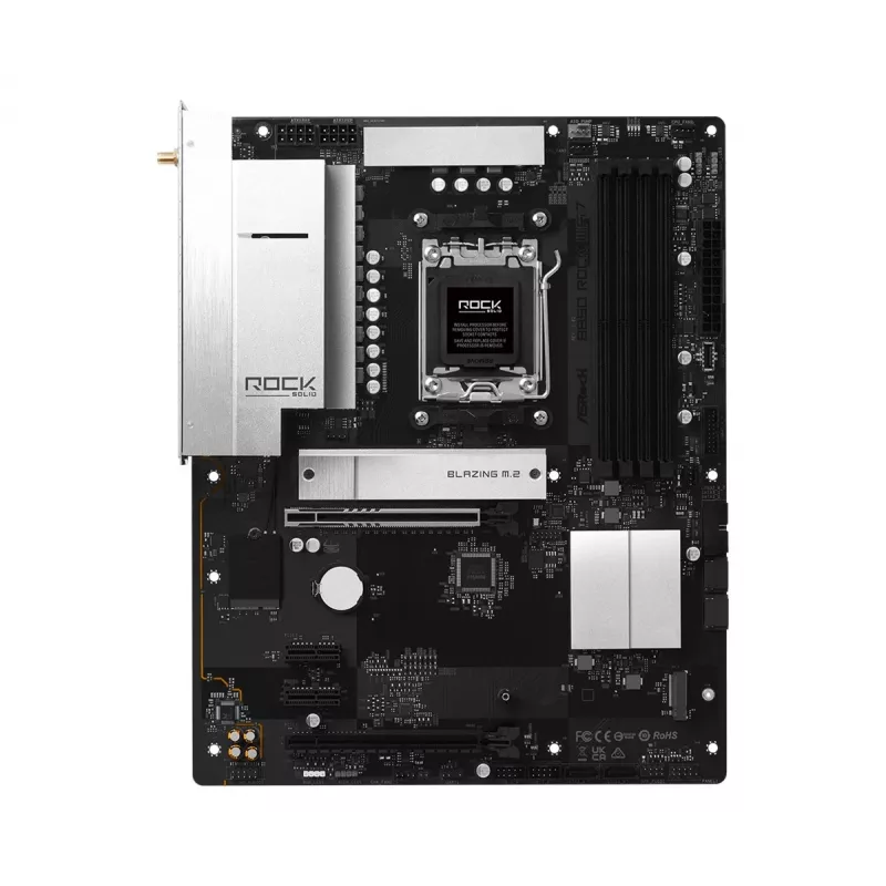 ASRock B850 Rock WiFi 7 mātesplate, AMD Socket AM5, ATX, DDR5, Wi-Fi 7