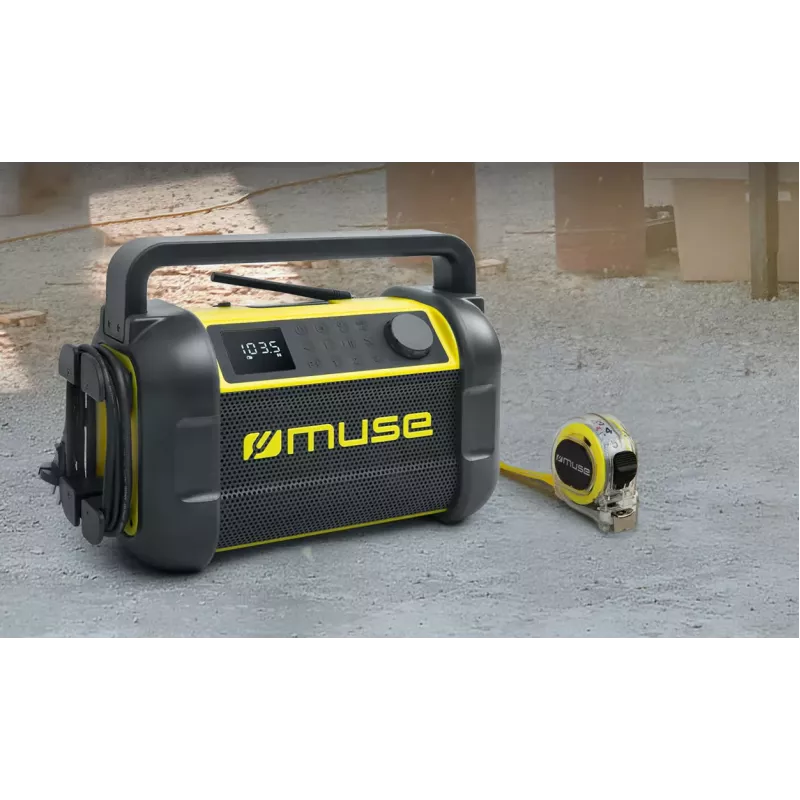 Pārnēsājams radio Muse M-928 BTY ar digitālo uztvērēju FM, 20W, USB-C, melns/dzeltens