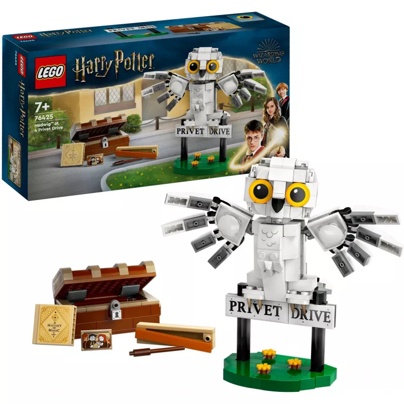 LEGO Harija Potera uzbūvējamais Hedviga Priveta ieliņā modelis 76425 — 337 detaļas, 100 mm augstums, ieteicamais vecums 7+