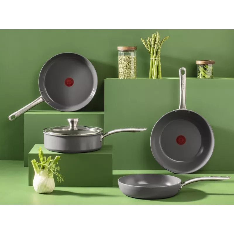 Cepamā panna Tefal Renewal C4260443 24 cm — alumīnijs, keramikas nepiedegošais pārklājums, piemērota indukcijai, Thermo-Spot