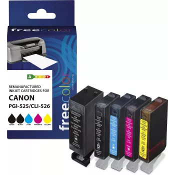 Kasetne Freecolor Canon PGI-525XL melna + CLI-526XL BK/C/M/Y