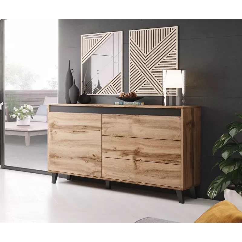 Cama kumode NORD votana ozols/antracīts