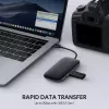 Klēpjdatora dokstacija AUKEY CB-C71 — 3x USB‑C (USB 3.2 Gen1), HDMI, RJ‑45, MicroSD, USB PD 100W, 0,15 m kabelis, melna