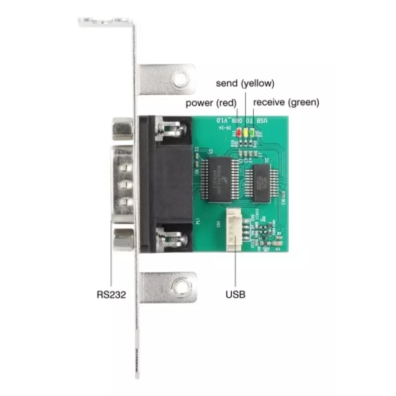 DeLOCK 90892 seriālais pārveidotājs/atkārtotājs/izolators USB 2.0 RS-232 Zaļš Nerūsējošais tērauds