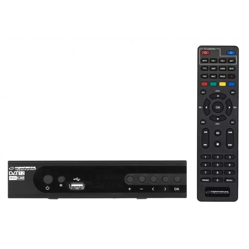 Dekoder Tuner TV DVB-T2 Hevc H.265 kabelis HDMI