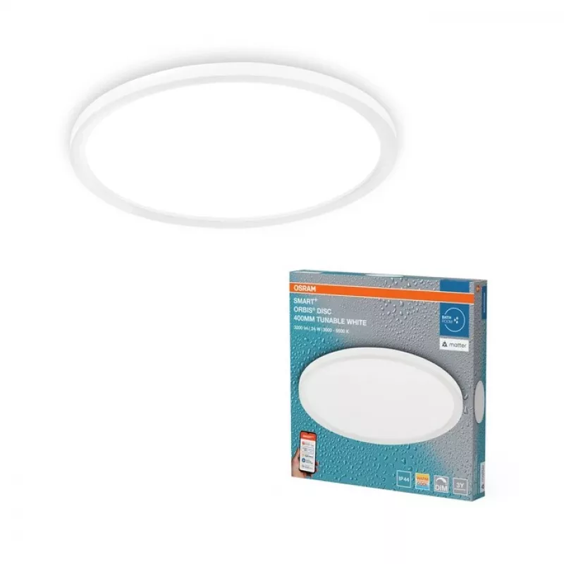 Griestu gaismeklis Ledvance Osram SMART+ apaļš 24W 6500K IP44 40 cm vannas istabai