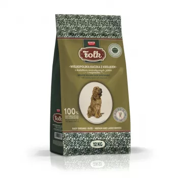 FOLK Vidējo un lielo šķirņu suņu barība Tradicionālā Lielpolijas pīle ar trušu, āboliem un majorānu - sausā suņu barība - 12kg