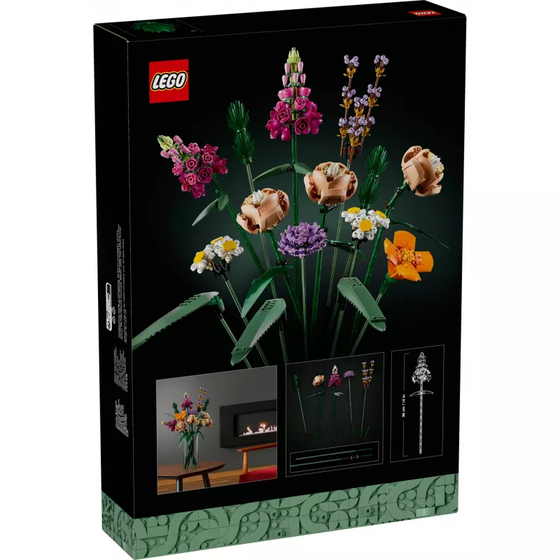 LEGO 10280 Icons Flower Bouquet Artificial Flowers Set for Adults Decorative Home Accessories Gift Idea for Women Men Her & Him Wife or Husband
