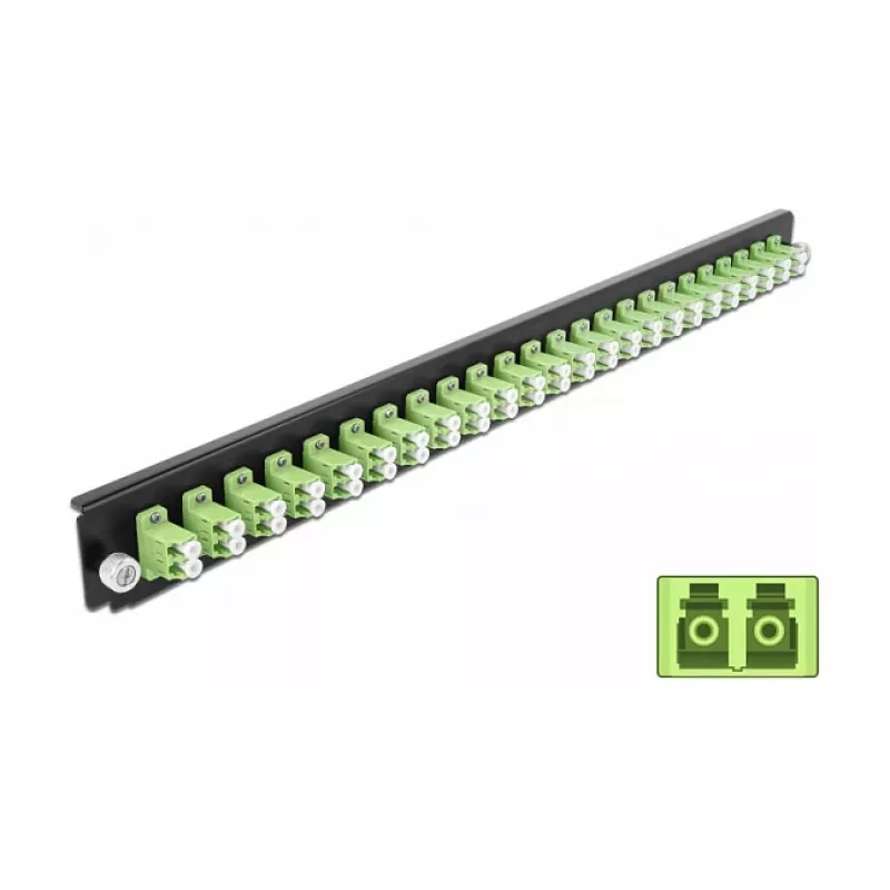 Splice Box priekšējais panelis DeLOCK 19 collu 43362 24 portu LC Duplex laima zaļš