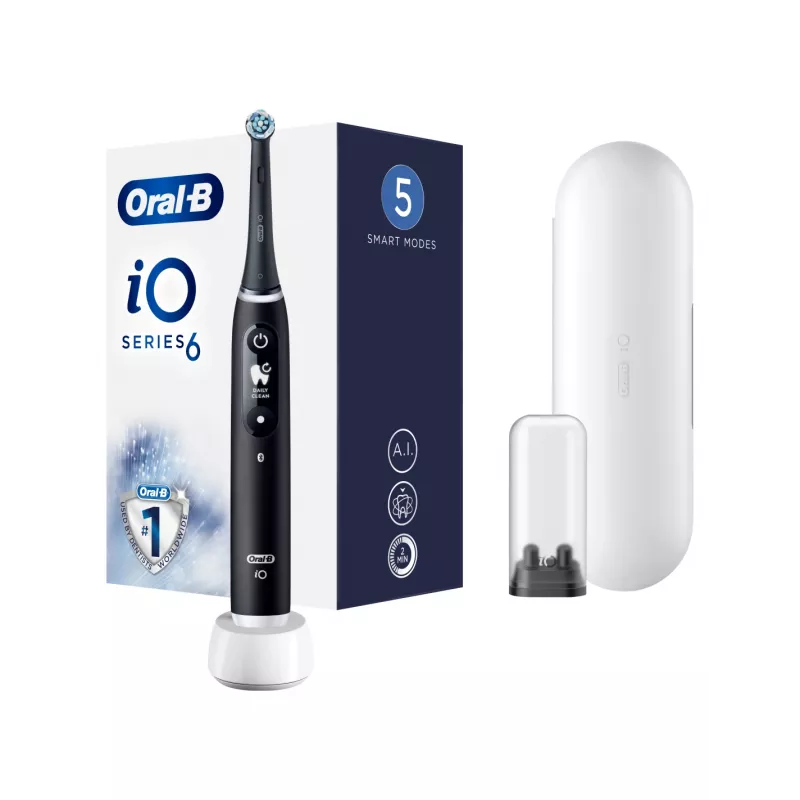 Oral B IO6 elektriskā zobu birste ar somiņu, melnā oniksa krāsā