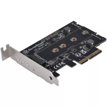 Silverstone SST-ECM27 M.2/SATA adapterkarte, PCIe 4.0, 1x M-Key, 2x SATA 6G - zema profila