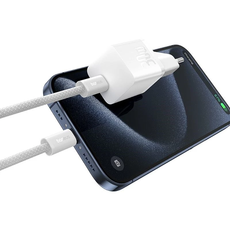 Baseus P10110902213-01 USB-C GaN5 mini 30W tīkla lādētājs Balts
