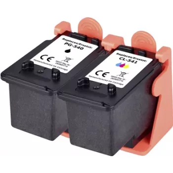 Renkforce tintes kombinācijas komplekts, aizstāj Canon PG-540 + CL-541 (5225B006), saderīgs kombinācijas komplekts Melna, Ciāna, Fuksīna, Dzeltena RF-I-C-PG540CL540BCMY2PK RF-5628790 (RF-5628790)