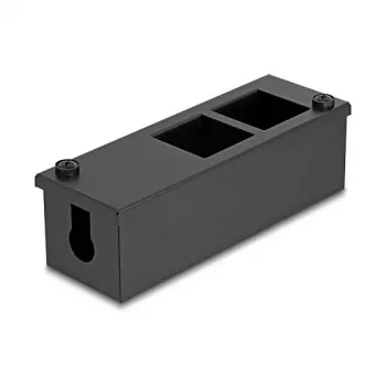 Sadales kārba DeLOCK Easy 45 moduļu turētājs uzstādīšanai uz galda vai sienas, metāls, melna — 4×22.5×45 mm vai 2×45×45 mm