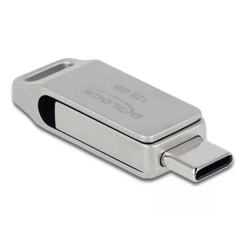DELOCK USB zibatmiņa 128 GB USB-C Type-A grozāmais modelis