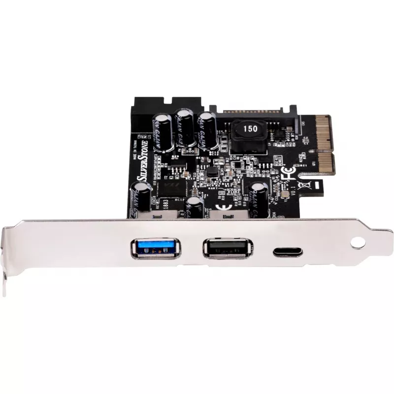 SilverStone ECU05 — USB adapteris — PCIe 2.0 x2 Low Profile — USB 3.1 Type C x 1 + USB3.0 x 2 + USB3.0 (iekšējais) x 2 (SST-ECU05)