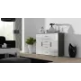 Sānu skapis Cama Meble UNI pelēks/balti spīdīgs, 2 durvis, 2 plaukti, 1320×380×920 mm