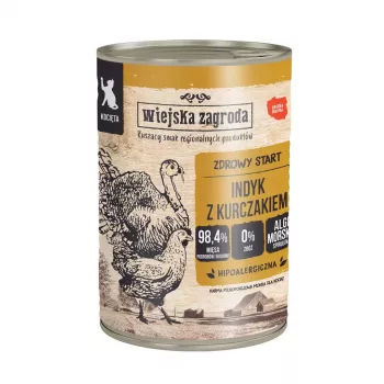 WIEJSKA ZAGRODA Kittens Turkey with chicken - mitrā kaķu barība - 400g