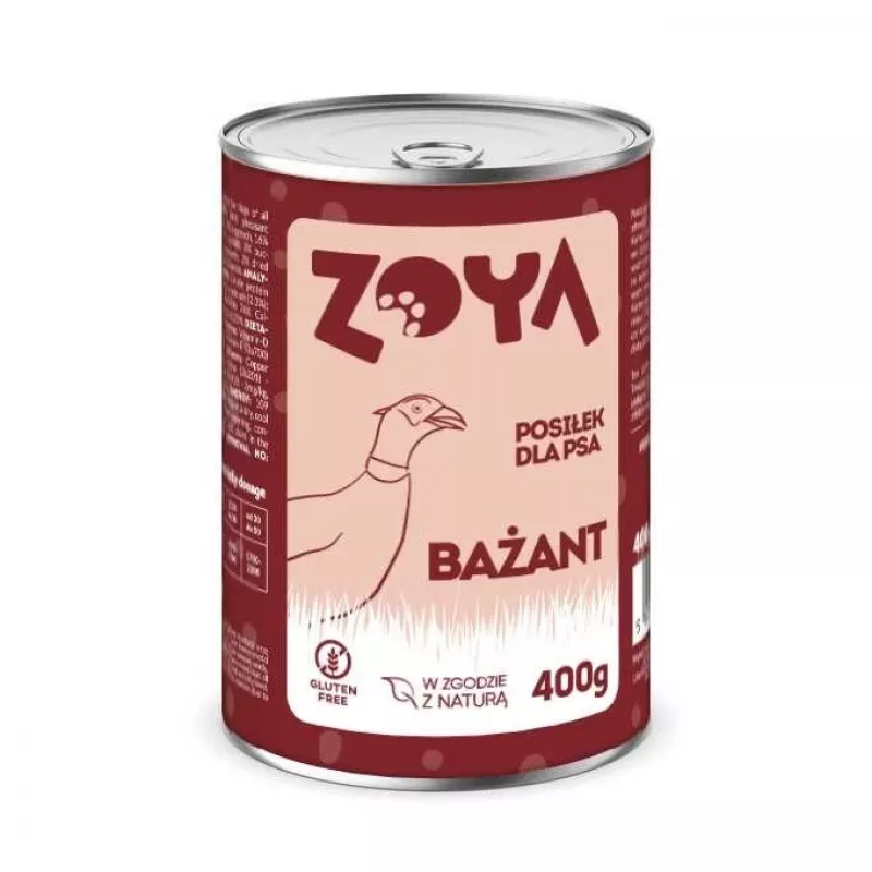 ZOYA fazāns – mitrā suņu barība 400g konservos
