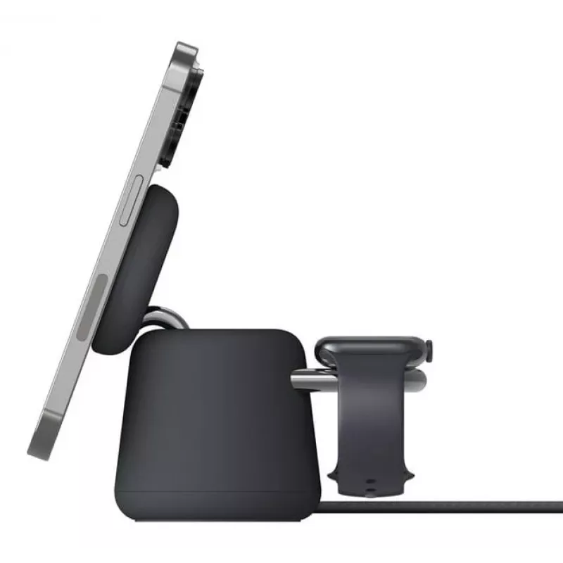 Bezvadu lādētājs Belkin WIZ027VFH36 2‑in‑1 magnētisks Qi2 15W iPhone un Apple Watch pulkstenim