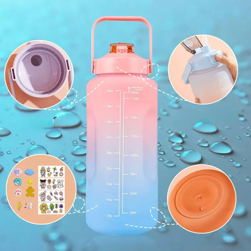 Extralink Motivējošā pudele, 2000 ml, zaļi violeta, BUT-190