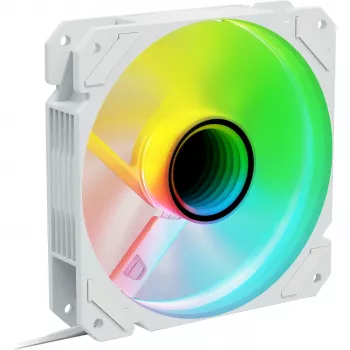 Korpusa ventilators Sharkoon SHARK Mirror RGB PWM REVERSE 120 mm Balts, 500–1500 RPM, 99.52 m³/h, FDB