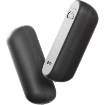 Uzlādējams roku sildītājs Ocoopa UT2s Mini — 2600 mAh portatīvs kabatas sildītājs, alumīnija, melns