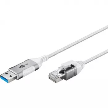 Goobay Ethernet-Kabelis USB-A 3.0 uz RJ45 plāns 2 m - savieno maršrutētāju, modemu vai (74379)