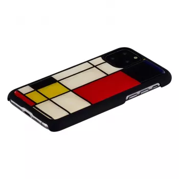 Viedtālruņa maciņš iKins iPhone 11 Pro Mondrian Melns — aizsargapvalks, ciets apvalks, precīzi izgriezumi