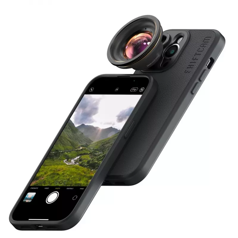 Foto objektīvs ShiftCam LU-WD-016-23-EF platleņķa objektīvs 16 mm melns zelts