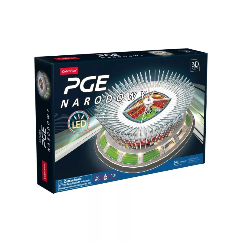 3D Puzzle cubicfun PGE National LED Model 306-L541H — LED apgaismots arhitektūras papīra modelis