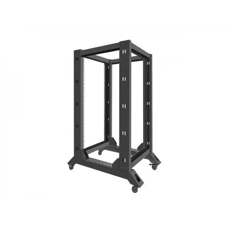 Brīvi stāvošs statīvs LANBERG OR01-6822-B 22U, 600 mm platums x 800 mm dziļums, melns, 600 kg kravnesība