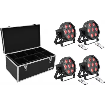 LED grīdas gaismekļu komplekts EUROLITE SLS-7 HCL 4x ar transporta kasti TDV-1