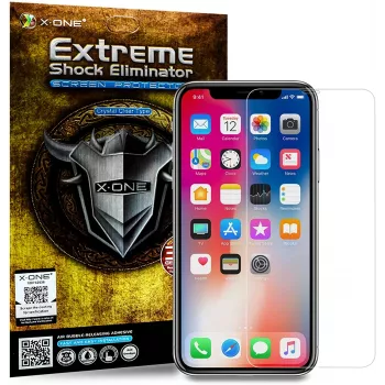 Ekrāna aizsargplēve X-ONE Extreme Shock Eliminator priekš iPhone X — melna, triecienizturīga, izturīga